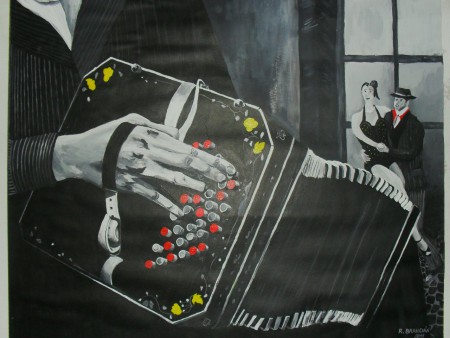 "Bandoneón y tango" acrílico 70x60